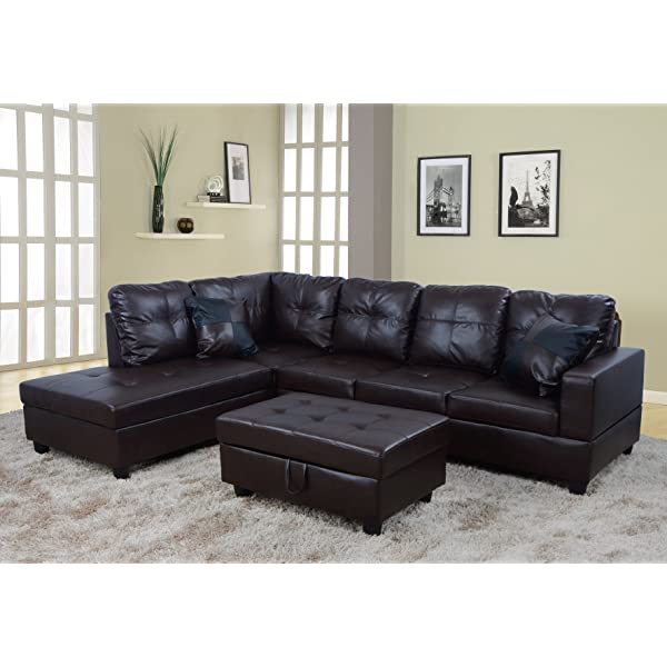 Beverly Fine Funiture Sectional Sofa Set, 92A White