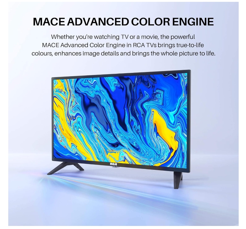 RCA 720P TV, Freeview HD Dolby Digital Audio DVB T2/S2 HD LED Backlighting Display TV, HDMI USB Earphone Output Media Player Monitor PS5 Xbox, Small TV for Bedroom Kitchen Black