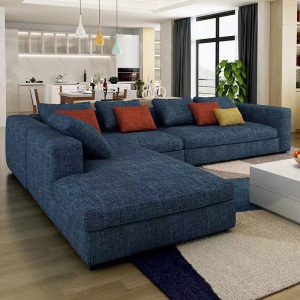 101″ Wide Velvet Left Hand Facing Sofa & Chaise