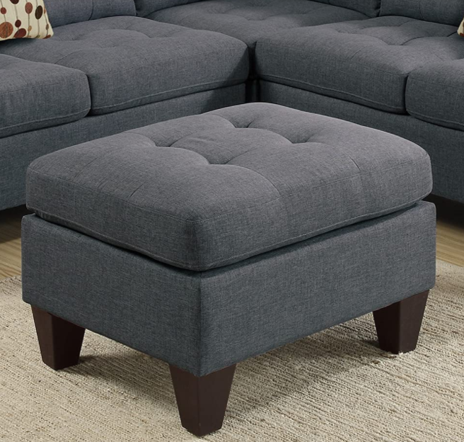 Poundex Bobkona Soft Bonded Leather 4 Piece Sectional with Ottoman Set (F6934), Espresso