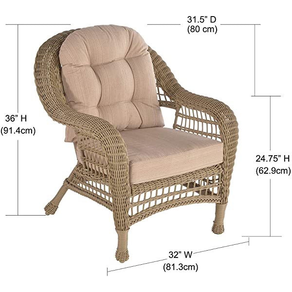 W Unlimited Saturn Collection Outdoor Garden Patio Chair Light Brown 1 Chair
