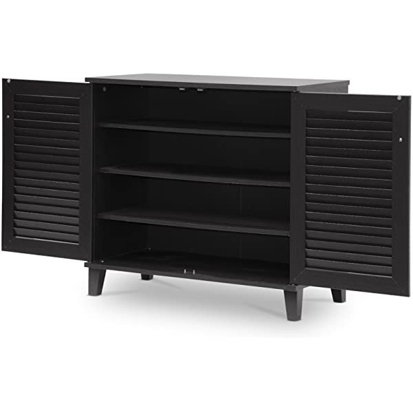 Baxton Studio FP-01LV-Espresso Studio Coolidge Shoe-Storage Cabinet, Espresso 14.5Lx29.625Wx27.5H