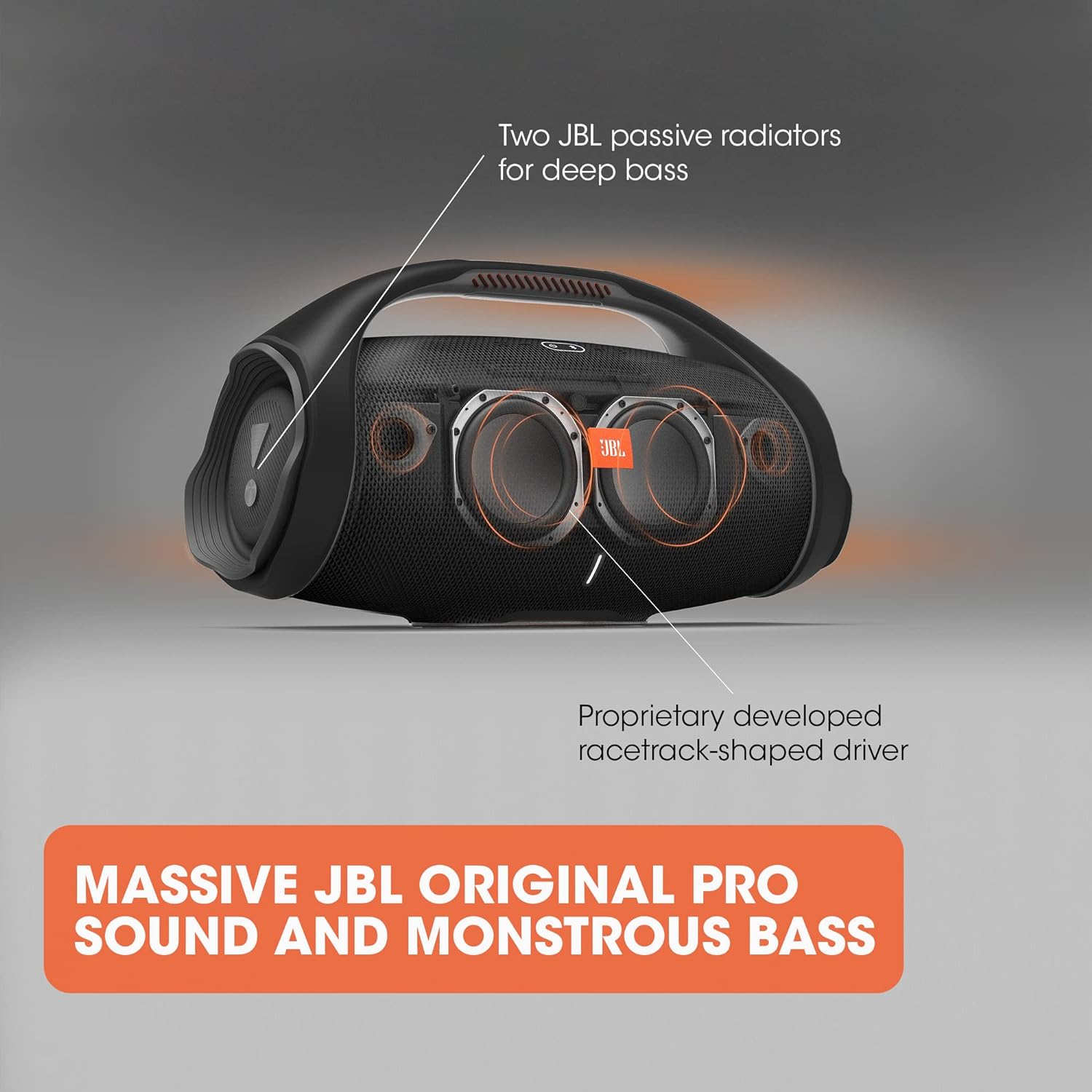 JBL Boombox 2 - Portable Bluetooth Speaker, Powerful Sound and Monstrous Bass, IPX7 Waterproof, 24 Hours of Playtime, Powerbank, JBL PartyBoost for Speaker Pairing, for Home and Outdoor(Black)