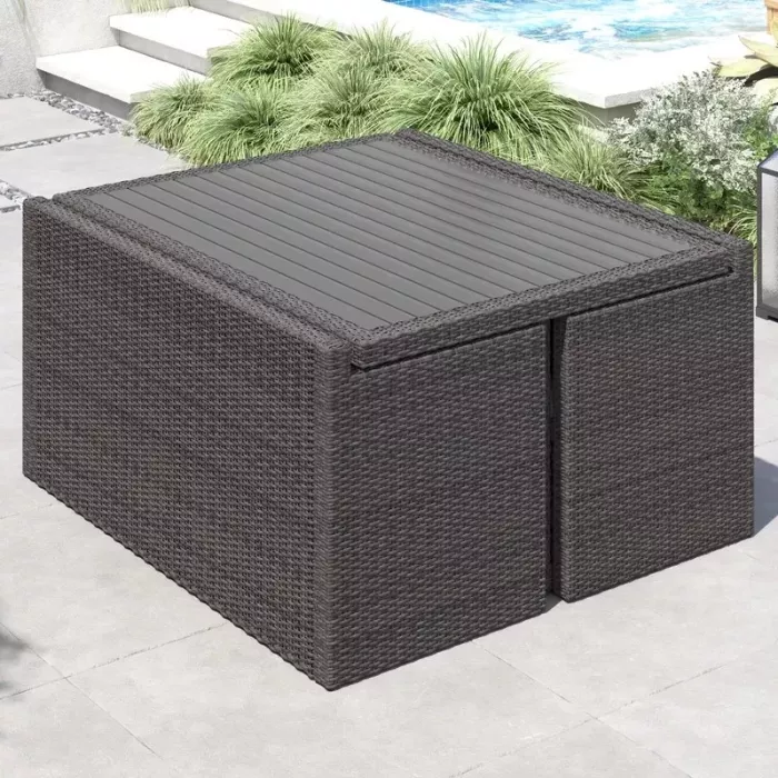 RECTANGULAR 8 - PERSON 57.09'' LONG DINING SET WITH CUSHIONS