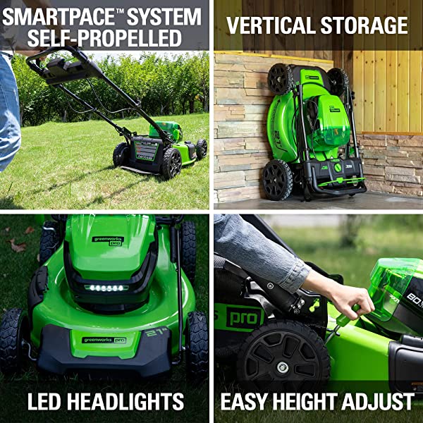 Greenworks Pro 80V 21 inch Cordless Push Lawn Mower, Includes Two 2Ah Batteries and Charger, GLM801601 (2) 2Ah Batteries Push
