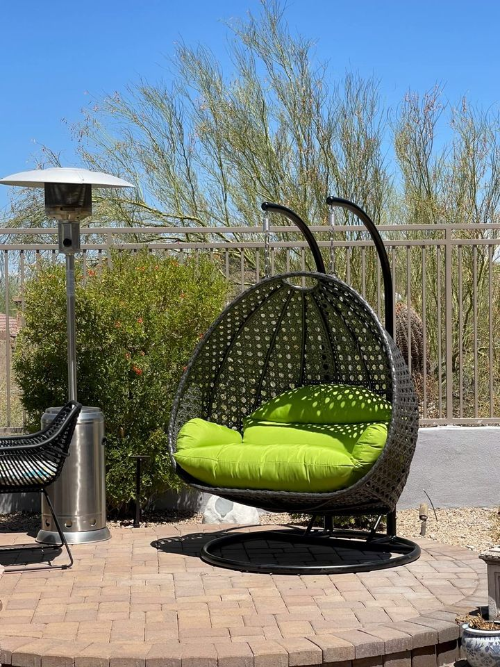 Double Egg Chair and Single Egg Chair with Stand