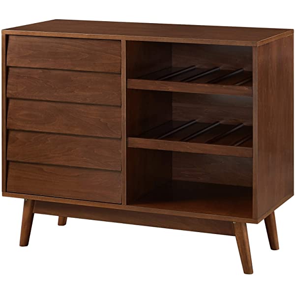 Walker Edison Charlotte Classic Glass Door Storage Buffet, 52 Inch, Espresso Espresso 52 Inch