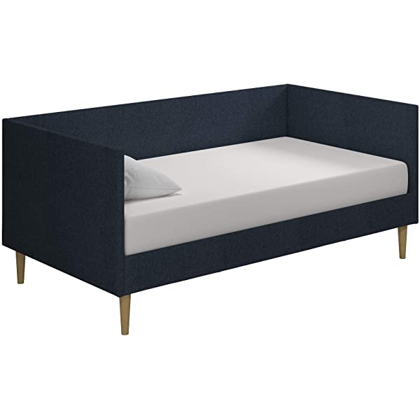 DHP Franklin Mid Century Upholstered Daybed, Sofa Bed, Twin Size Frame, Tan Linen Linen Twin Tan