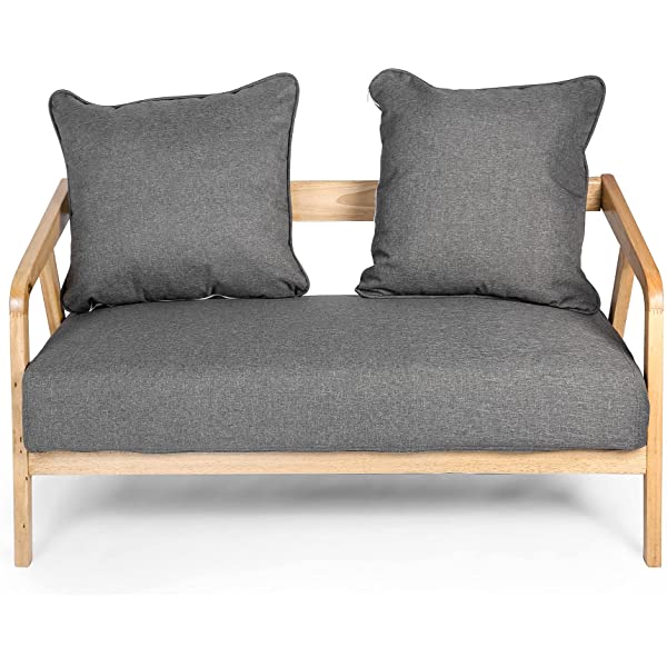 LUCKYERMORE 3-Seat Upholstered Grey Sofa Couch 60