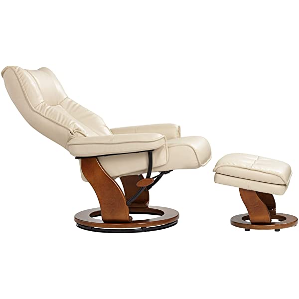 Newport Taupe Swivel Recliner and Slanted Ottoman