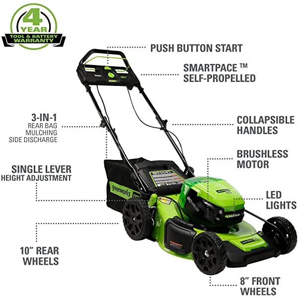 Greenworks Pro 80V 21 inch Cordless Push Lawn Mower, Includes Two 2Ah Batteries and Charger, GLM801601 (2) 2Ah Batteries Push