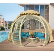 Outdoor gazebo garden courtyard gazebo aluminum alloy rattan awning tent villa attractions simple modern gazebo