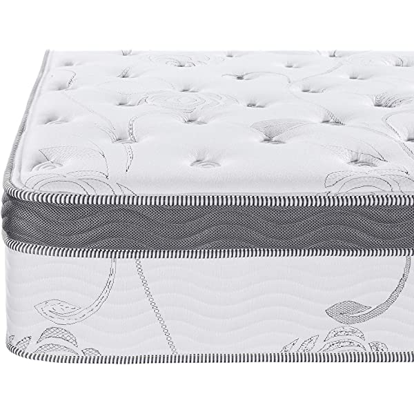 Olee Sleep 13 inch Galaxy Hybrid Gel Infused Memory Foam and Pocket Spring Mattress (Full), White 13 Inch Full