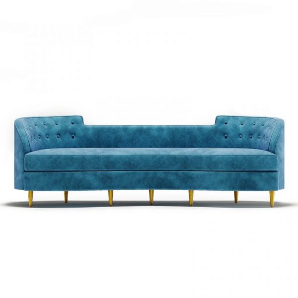 Color 99.25” Velvet Curved Sofa