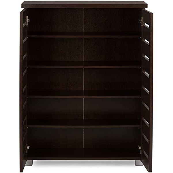Wholesale Interiors Baxton Studio Adalwin Modern and Contemporary 2-Door Dark Brown Wooden Entryway Shoes Storage Cabinet
