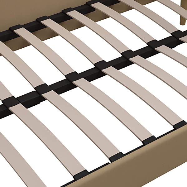 DHP Franklin Mid Century Upholstered Daybed, Sofa Bed, Twin Size Frame, Tan Linen Linen Twin Tan