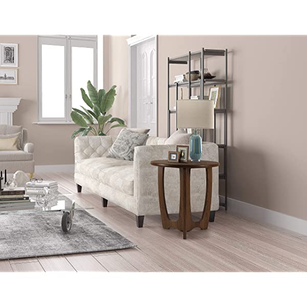 FINECASA Wooden Console Table, Half-Moon Entryway Table, Semicircle Narrow Side Table, Sofa Table for Living Room and Corridor, Foyer Table, Half Round Hallway Table, 43.4x17x30 Inches, Natural Natural Console Table