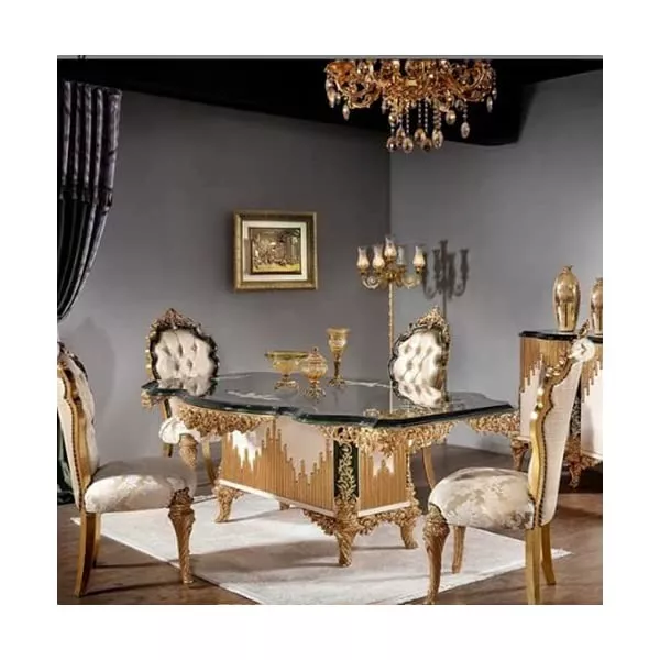 Living Room Set with Dinning Table and Chair with Console and Two Mirrors