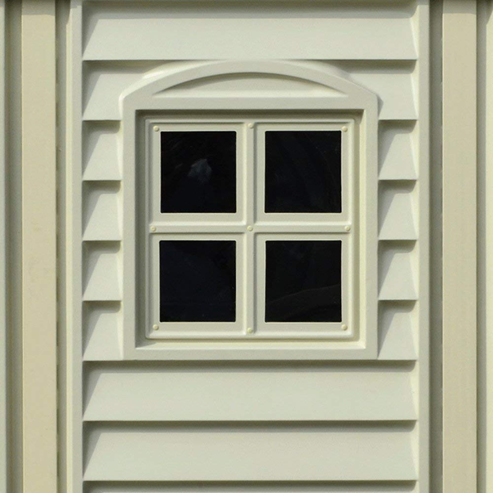 Duramax WoodSide 10 x 8 (8.02 m2) Plastic Garden Shed with 3 Fixed Windows & Metal Foundation Kit, Strong Metal Roof Structure Fire Retardant and Maintenance-Free Storage Shed