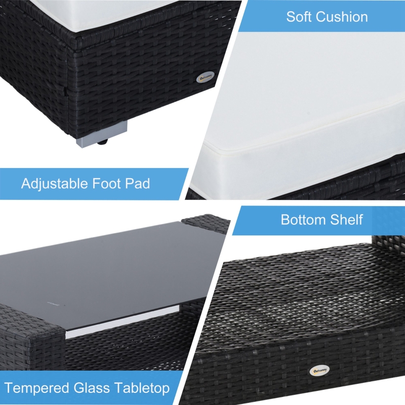 【Furniture】7Pc Rattan Set Outdoor Patio Furniture Sofa Table Sectional Wicker