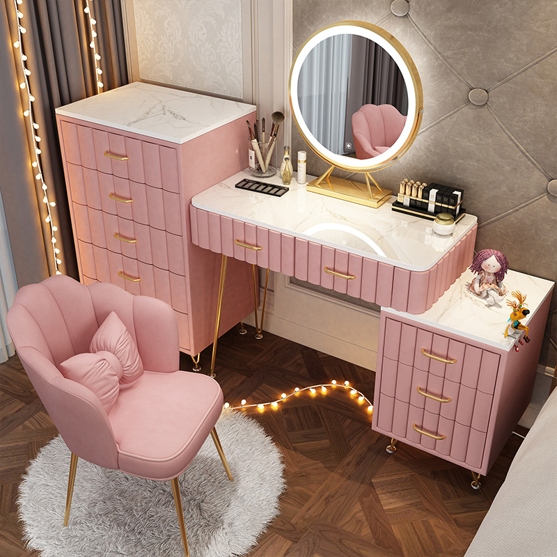Nordic light luxury dressing table storage cabinet integrated net red ins wind dressing table dressing table large bedroom modern and simple