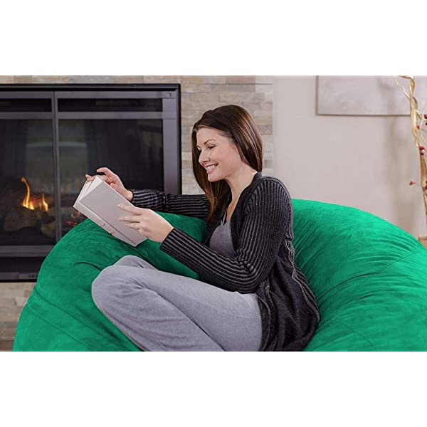 Chill Sack Bean Bag Chair: Giant 5' Memory Foam Furniture Bean Bag - Big Sofa with Soft Micro Fiber Cover - Navy Microsuede - Navy