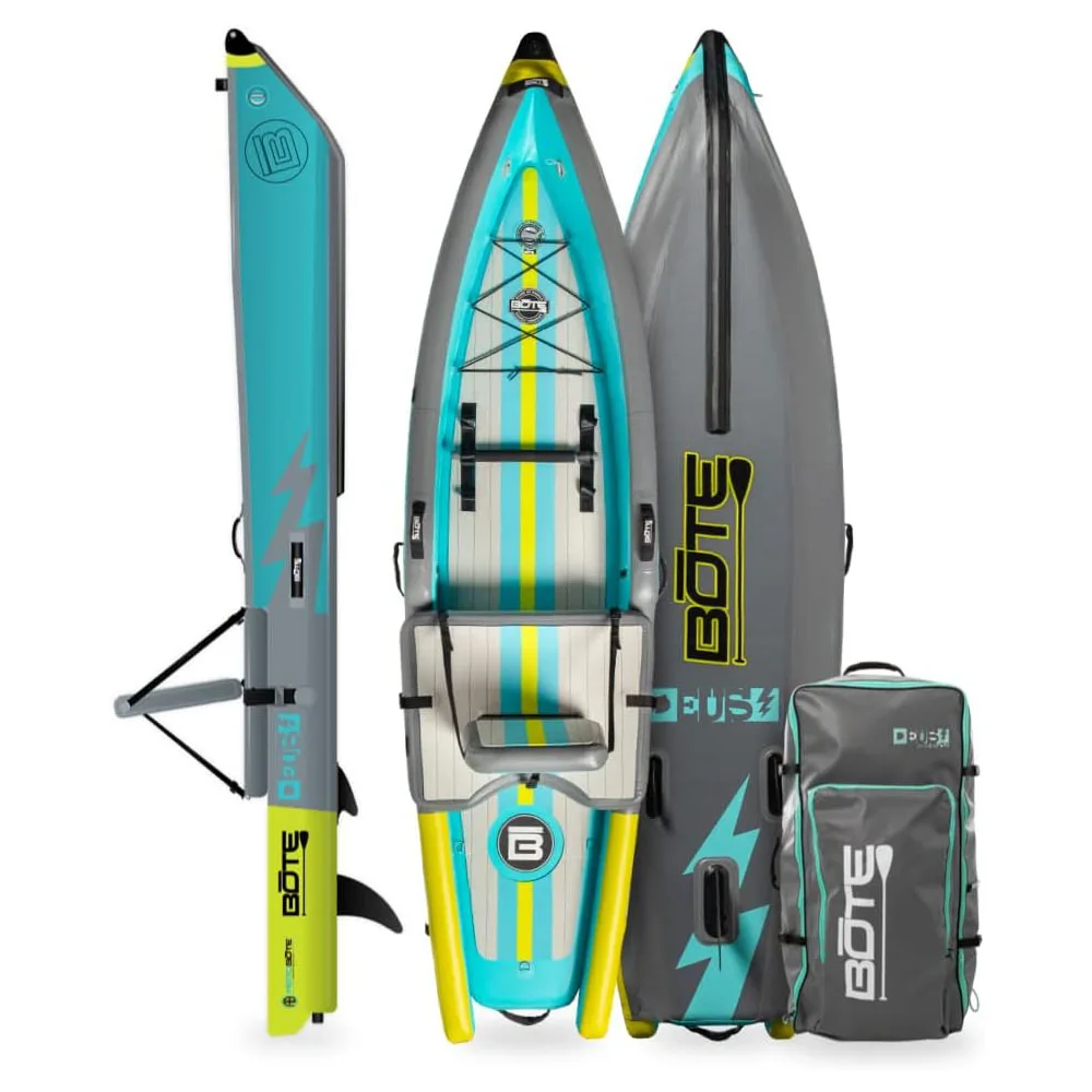 BOTE Deus Aero Inflatable Kayak Compatible with MagnePod for Adults and Kids, Including Travel Bag, 1 Person Single Seat Inflatable Kayak for Recreational Fishing, Hunting and Leisure