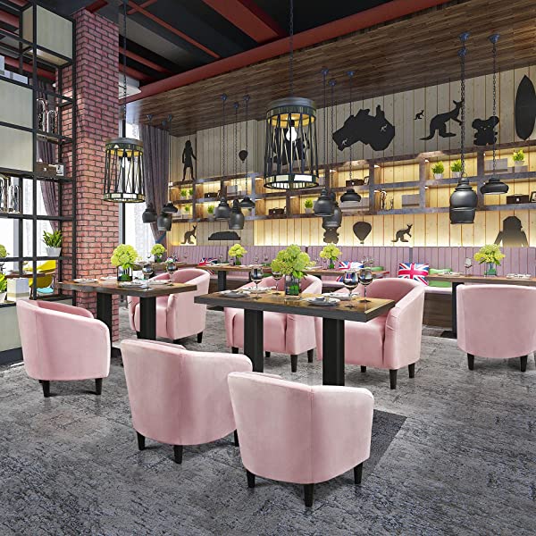 Yaheetech Set of 2 Modern Style Accent Barrel Chair Upholstered Chair Arm Chair Club Chair for Living Room Bedroom Reception Room Office Ivory