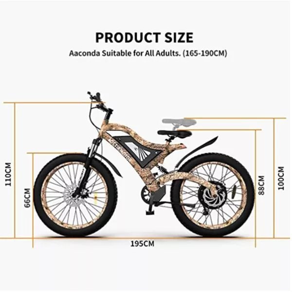 Electric Bike 1500W Electric Mountain Bike 48V 15AH Removable Lithium Battery