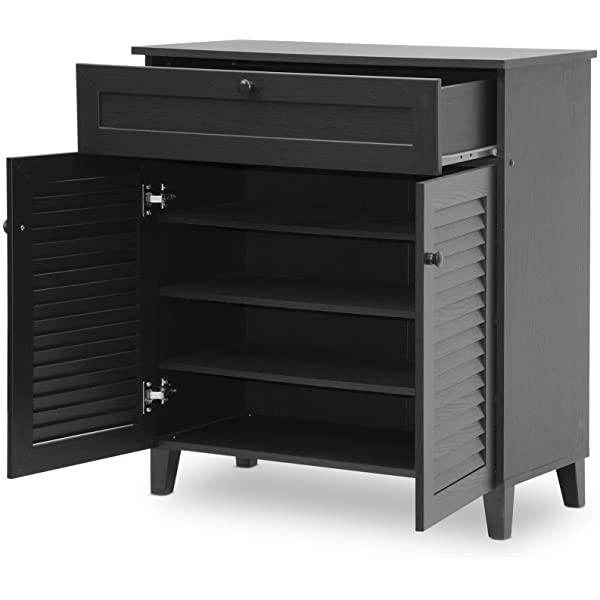 Baxton Studio Calvin Shoe-Storage Cabinet, Espresso