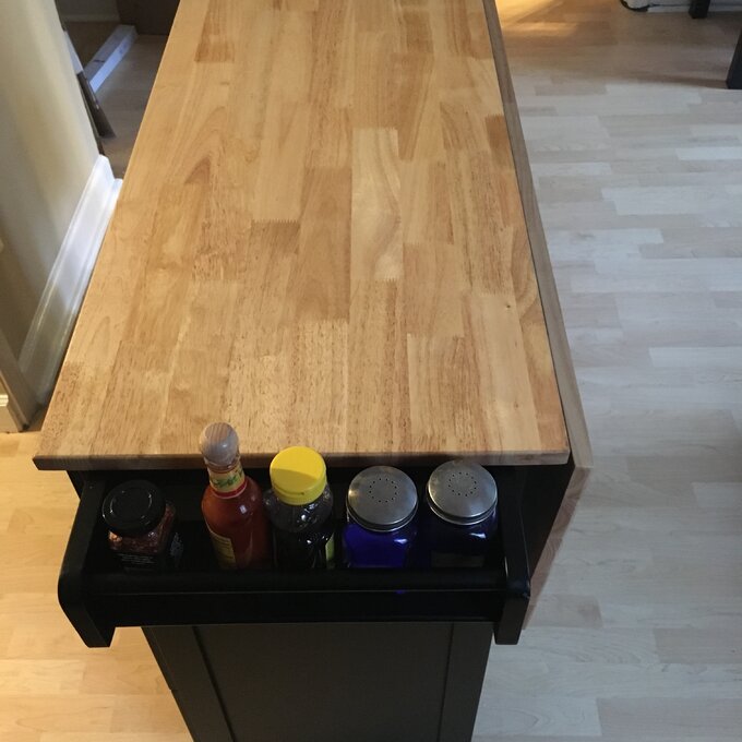 Kuhnhenn 53.5'' Wide Rolling Kitchen Cart with Solid Wood Top