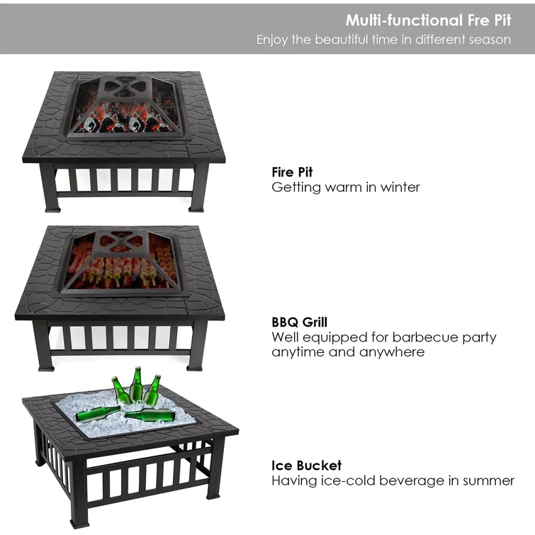 Harijan 17.3'' H x 31.9'' W Iron Outdoor Fire Pit