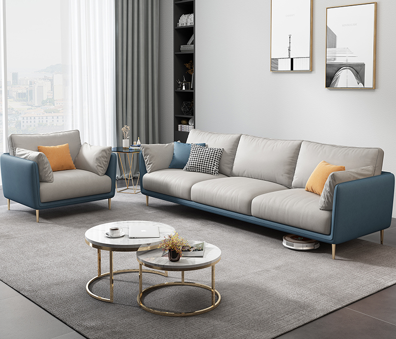 Light luxury technology cloth three-seat sofa small apartment Nordic living room double latex simple modern disposable sofa