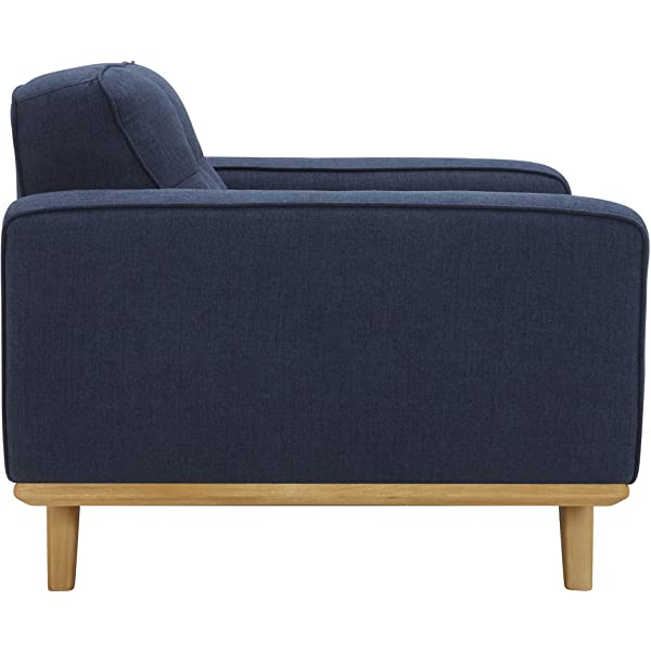 Amazon Brand – Rivet Bigelow Modern Oversized Leather Accent Chair with Wood Base, 44.1