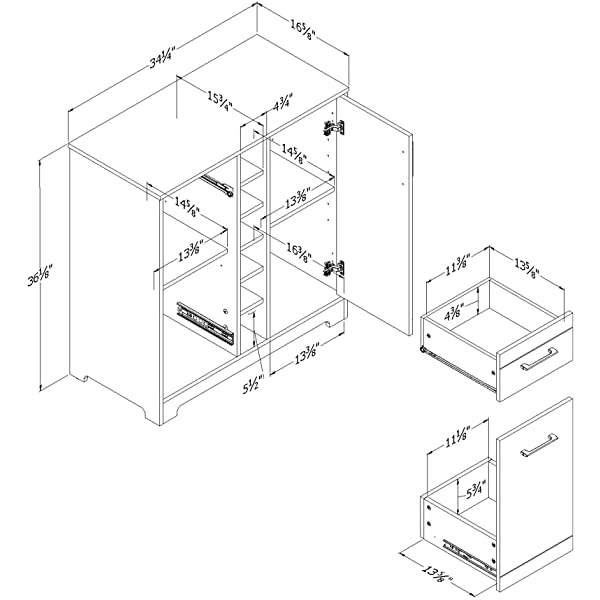 South Shore Bar Cabinet with Bottle and Glass Storage, Black Oak Black Oak Bar Cabinet