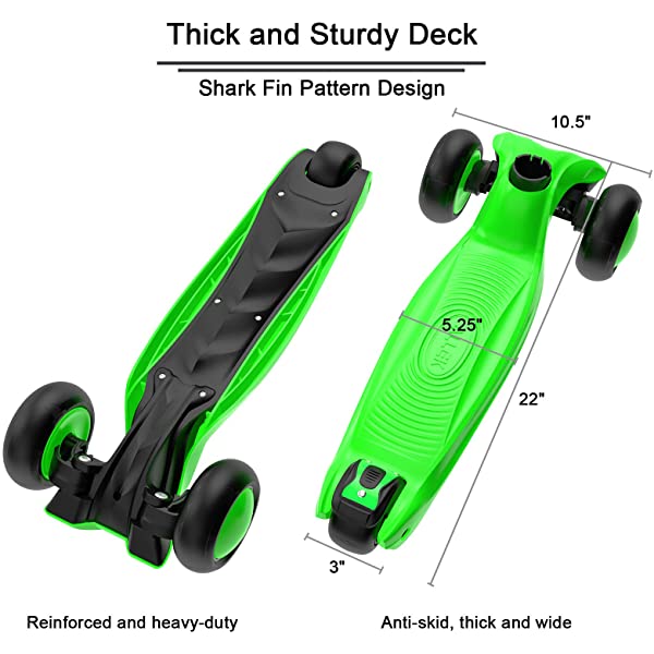 Allek Kick Scooter B03, Lean 'N Glide 3-Wheeled Push Scooter with Extra Wide PU Light-Up Wheels, Any Height Adjustable Handlebar and Strong Thick Deck for Children from 3-12yrs (Rose Pink)