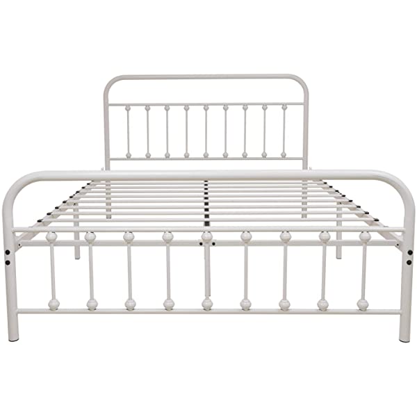 Black Metal Bed Frame Full Size with Headboard and Footboard Single Platform Mattress Base,Metal Tube and Iron-Art Bed（Full,Black） Full Black