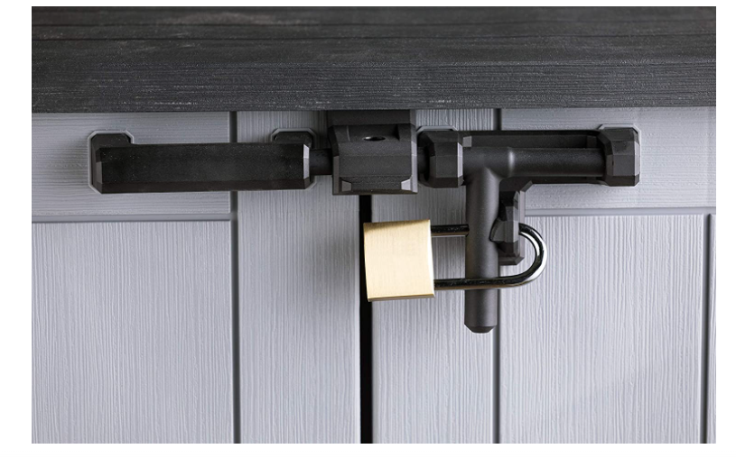 Outdoor Garden Storage Shed, 32 x 71.5 x 113.5 cm, Light Grey with Dark Grey Lid