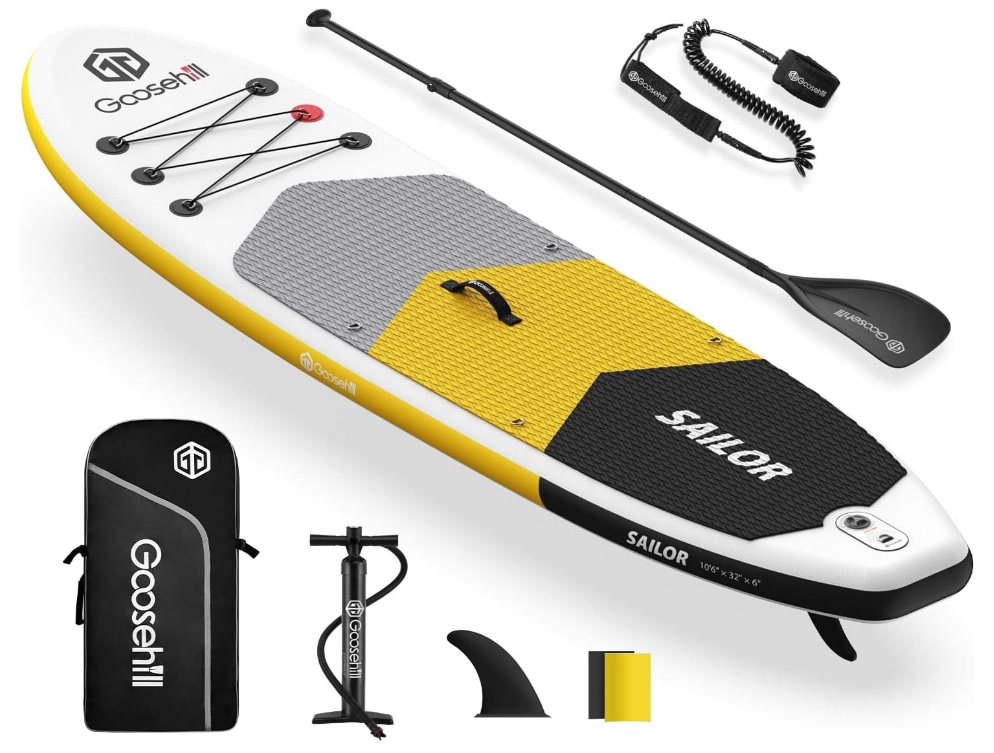 Goosehill Inflatable Stand Up Paddle Board, Premium SUP Package, 10' Long 32