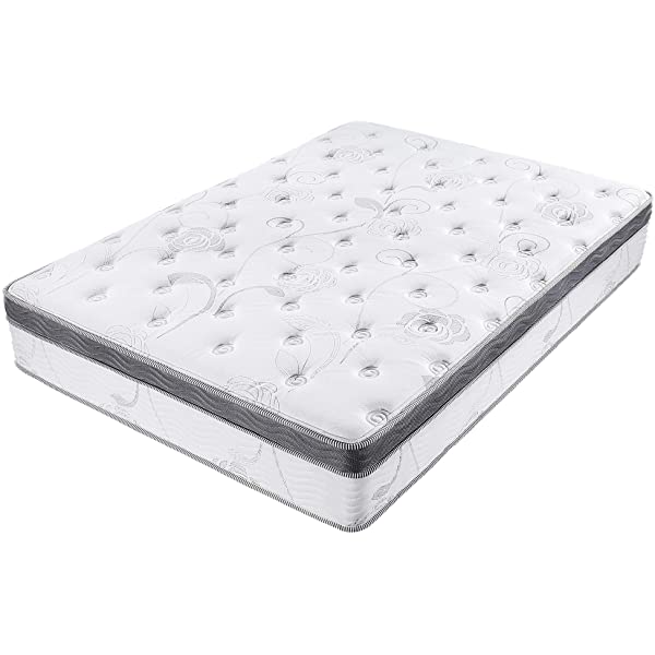 Olee Sleep 13 inch Galaxy Hybrid Gel Infused Memory Foam and Pocket Spring Mattress (Full), White 13 Inch Full