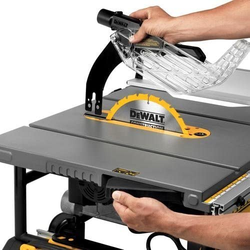 DEWALT 10 Inch Table Saw, 32-1/2 Inch Rip Capacity, 15 Amp Motor, With Rolling/Collapsible Stand (DWE7491RS)