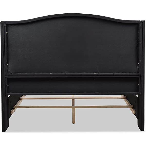 Jennifer Taylor Home Marcella Collection Queen Wingback Tufted Hand-Applied Nail Heads Upholstered Bed, Antique White Antique White Queen