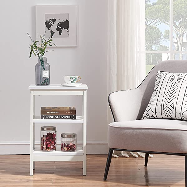 VECELO Modern Versatile Nightstands X-Design Side End Table Night Stand Storage Shelf with Bin Drawer for Living Room Bedroom, Brown+Black Brown+black Modern