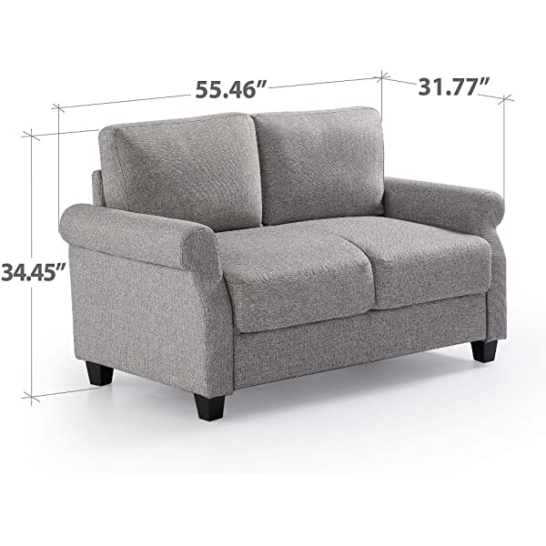 ZINUS Josh Loveseat Sofa / Easy, Tool-Free Assembly, Beige Beige Loveseat Sofa