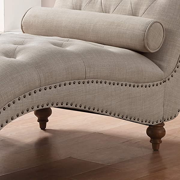 Rosevera Teofila Tufted Chaise Lounge Chair, Standard, Cream