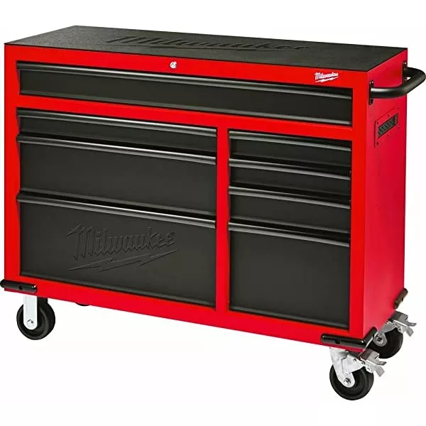 Heavy-duty, Drawer 16 Tool Chest 46 In. and Rolling Cabinet Set, Red and Black