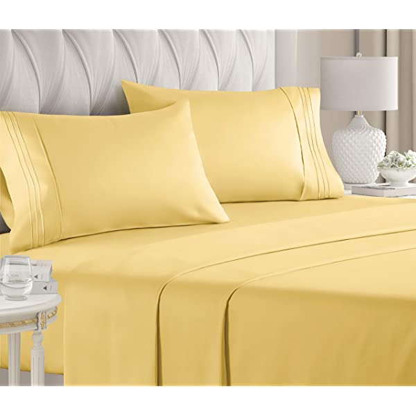 Queen Size Sheet Set - 4 Piece - Hotel Luxury Bed Sheets - Extra Soft - Deep Pockets - Easy Fit - Breathable & Cooling Sheets - Wrinkle Free - Comfy – Dark Grey Bed Sheets - Queens Sheets – 4 PC Queen Grey