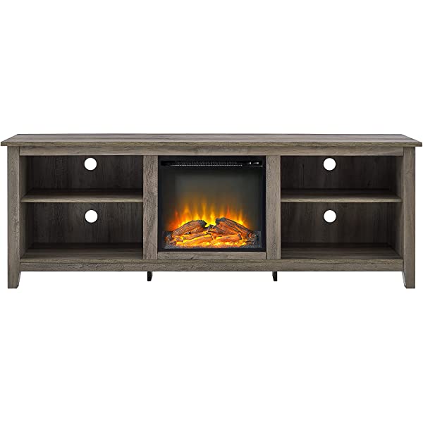 Walker Edison Wren Classic 4 Cubby TV Stand for TVs up to 65 Inches, 58 Inch, Black Black 58 InchTV Stand