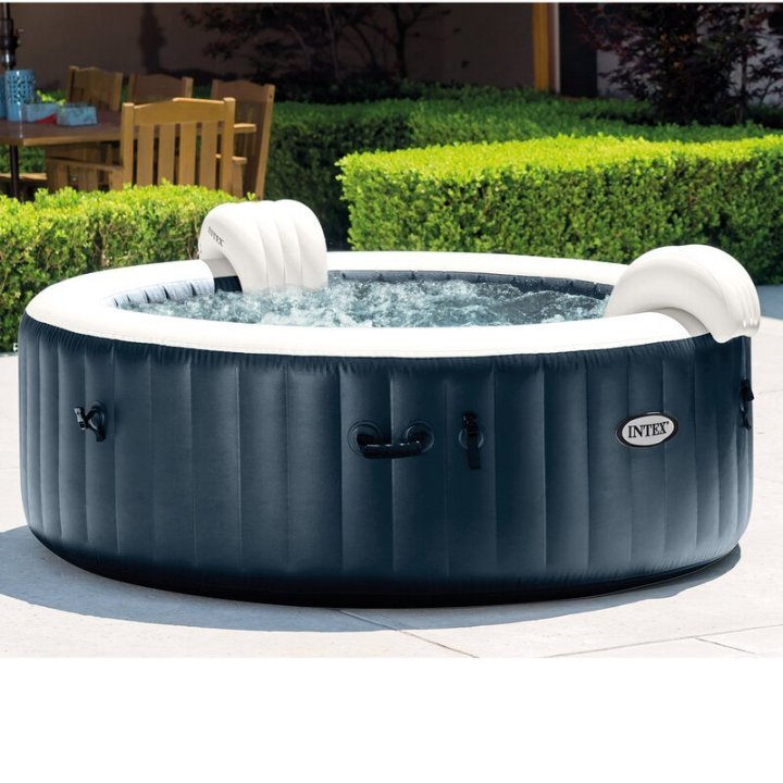 INTEX 6 - PERSON 170 - JET VINYL ROUND INFLATABLE HOT TUB IN DARK BLUE