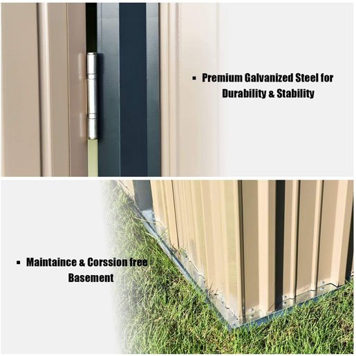 8′ x 6′ Outdoor Storage Sheds, Metal Utility Storage House for Backyard Patio Furniture Garden